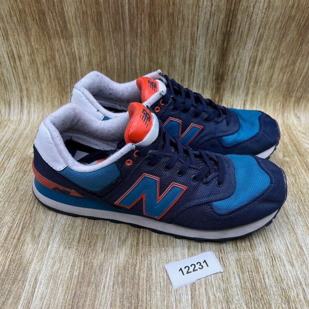 New Balance 574 Sneakers Men's Size 10.5 Navy Teal Orange Low Top ML574WNC - Picture 10 of 10